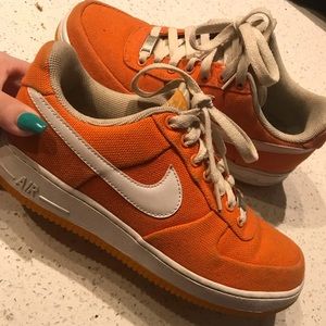 NIKE Orange Air Force 1s